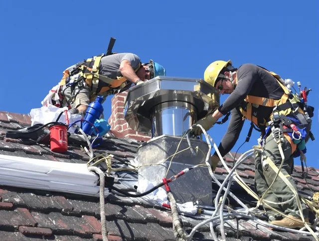 Protective chimney cap installed by Carver Chimney Sweep in Carver, MA