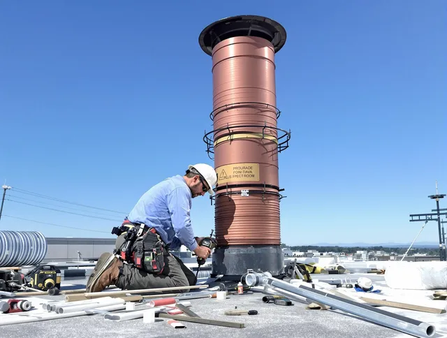 Installed chimney liner by Carver Chimney Sweep in Carver, MA