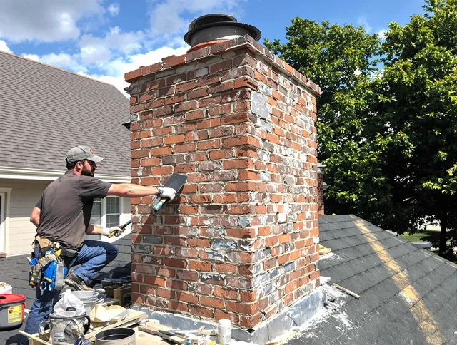 Completed chimney rebuild by Carver Chimney Sweep in Carver, MA