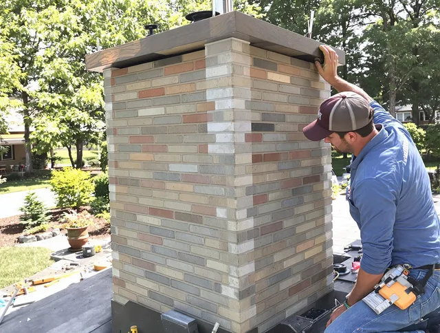 Carver Chimney Sweep completing a modern chimney remodel in Carver, MA