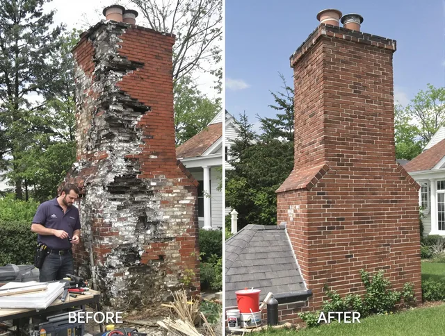 Carver Chimney Sweep performing a full chimney restoration in Carver, MA