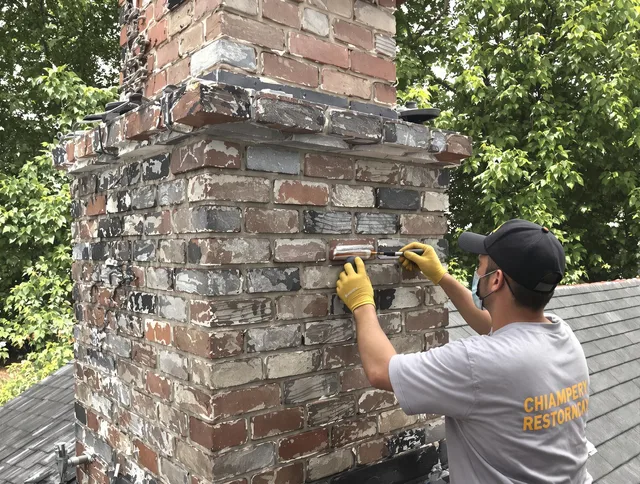 In-progress chimney restoration by Carver Chimney Sweep in Carver, MA