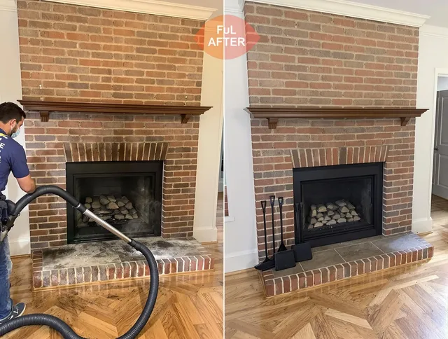 Carver Chimney Sweep carefully sanitizing a fireplace in Carver, MA