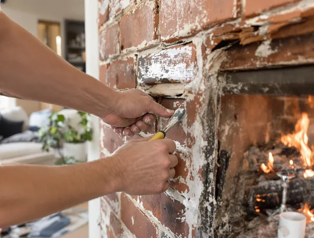 Routine fireplace repair by Carver Chimney Sweep in Carver, MA