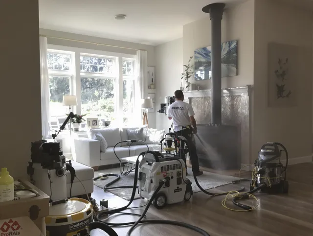 Soot removal service by Carver Chimney Sweep for a fireplace in Carver, MA